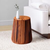 HULLEY END TABLE SOLID WOOD HONEY FINISH