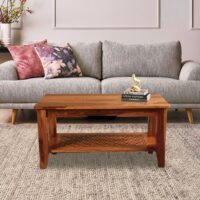 RUSSEY CENTER TABLE SOLID WOOD HONEY FINISH