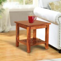 SASSEY END TABLE SOLID WOOD IN HONEY FINISH