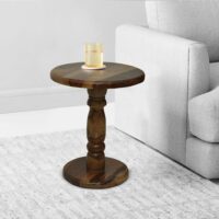DELTA END TABLE SOLID WOOD WALNUT FINISH