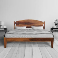 optima solid wood queen size walnut finish bed