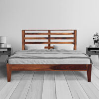 Kas solid wood queen size walnut finish bed