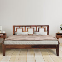 Gorry solid wood King size walnut finish bed