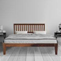 Kith solid wood queen size walnut finish bed