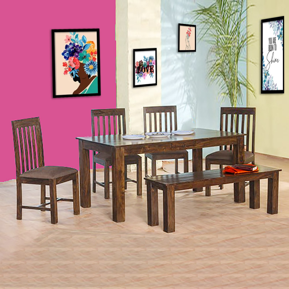 mojo 6 seater dining set with bench