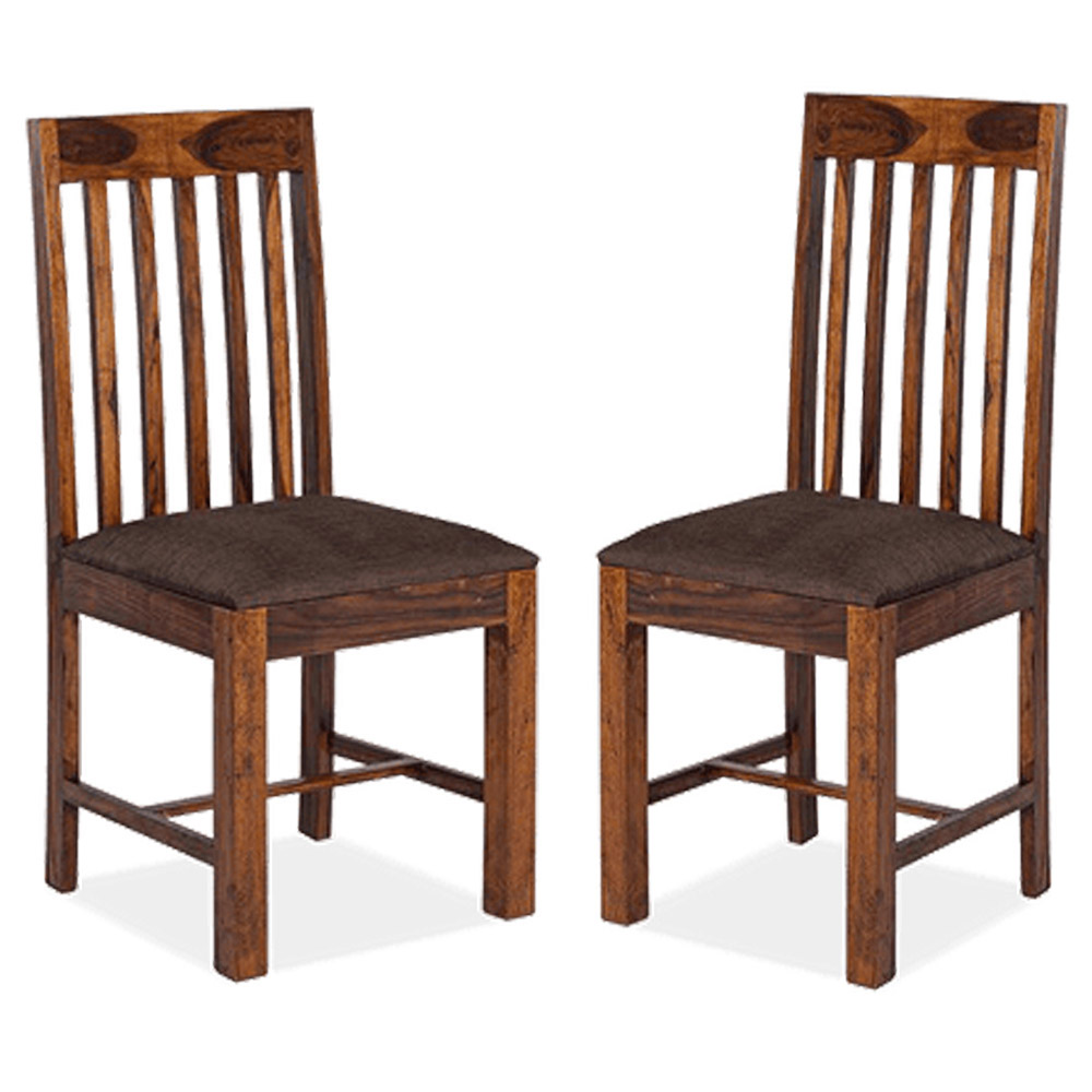 mojo solid wood set of 2 chair in walnut finish