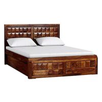 furnitureshri diamond solid wood storage bed