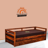 Jem  Solid Wood Sofa Cum Bed With Storage