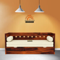 Star Solid Wood Sofa Cum Bed With Storage
