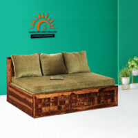Kitty Solid Wood Sofa Cum Bed With Storage