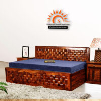 Harry Solid Wood Sofa Cum Bed With Storage