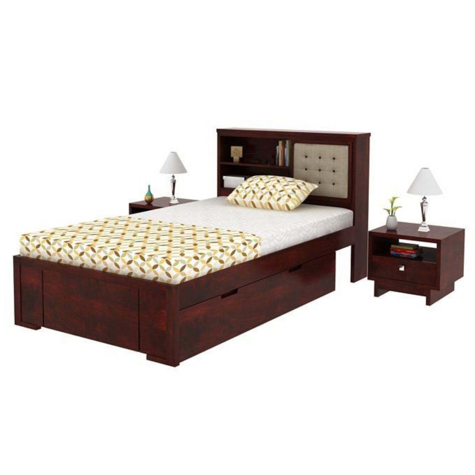 Luni Single Bed With Storage box headboard